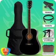 Гитара акустическая Levinson LA-4100 EQ BK Pack 2 + комбоусилитель AN-8D черный