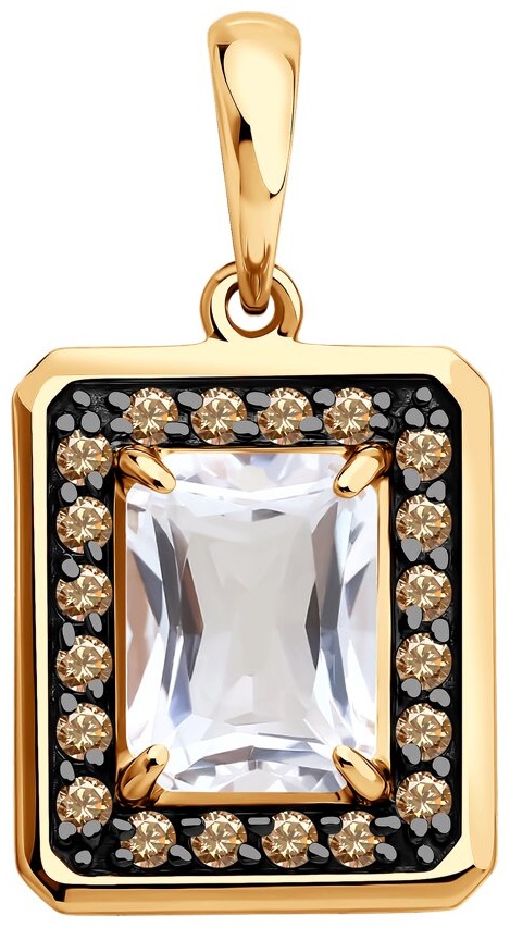 Подвеска Diamant Красное 585 вес 1.79 г золото, фианит