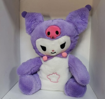 Мягкая игрушка Hello Kitty Kuromi. Имитация сна, дыхания, храпа. Колыбельная музыка. , высота 28 см, сиреневый
