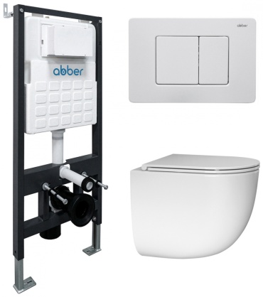 Унитаз с инсталляцией Abber AC1132TC-AC0105-AC0120MW, санфарфор