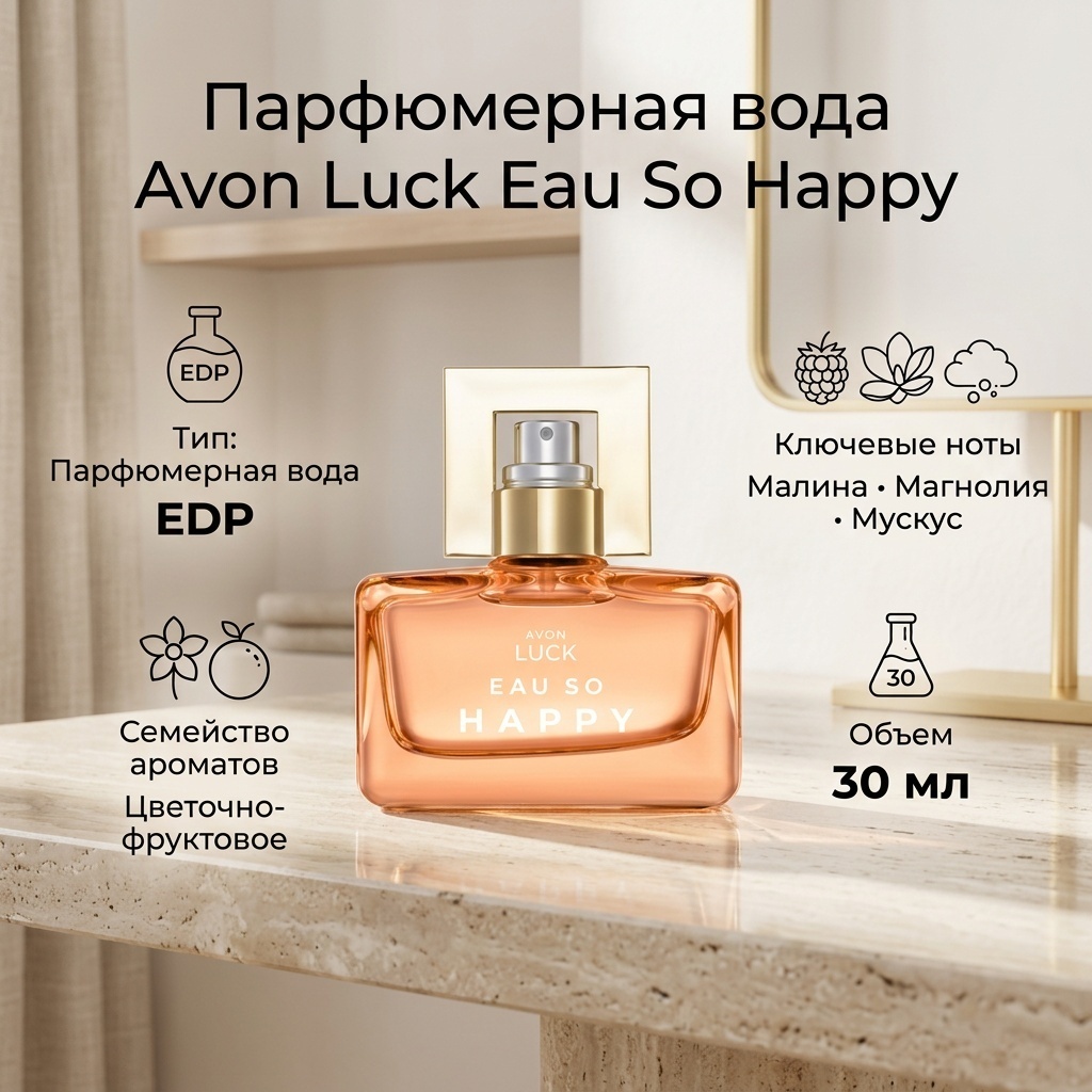 Avon Luck Eau So Happy парфюмерная вода EDP 30 мл, для женщин