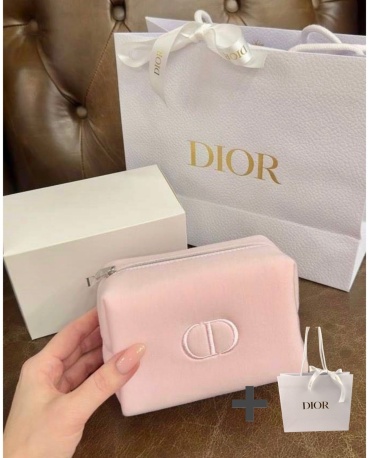 Dior косметичка текстиль розовый 10X13 см