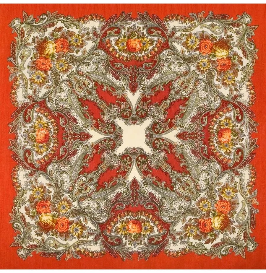 Платок Павловопосадский платок шерсть 125 x 125 см