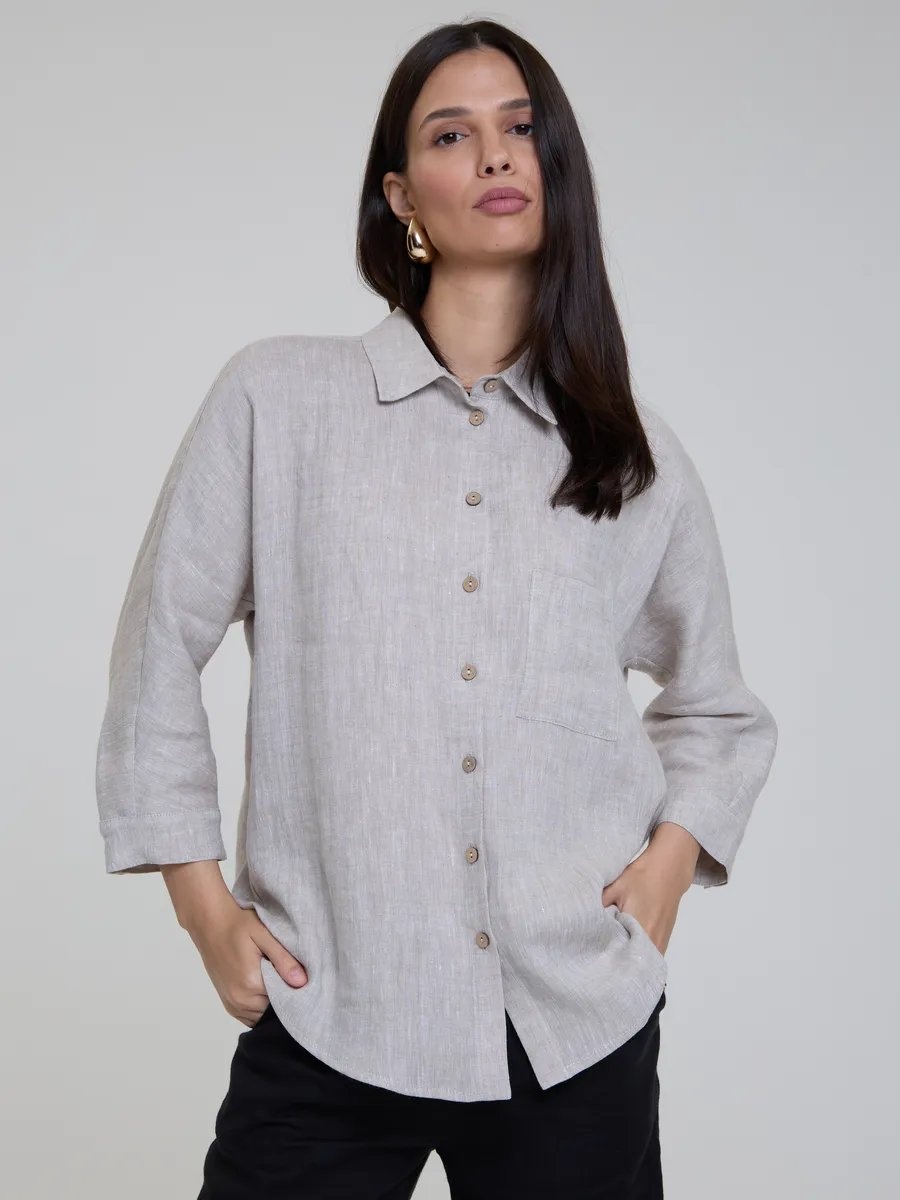 Рубашка Linen Bloom бежевый