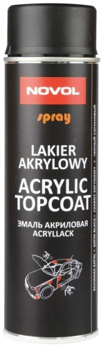 NOVOL ACRYLIC TOPCOAT эмаль акриловая, черный матовый, 500 мл