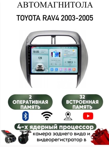LETRUN S6 Toyota RAV4 2003-2005 2Gb+32Gb + камера заднего вида в штатное место Toyota