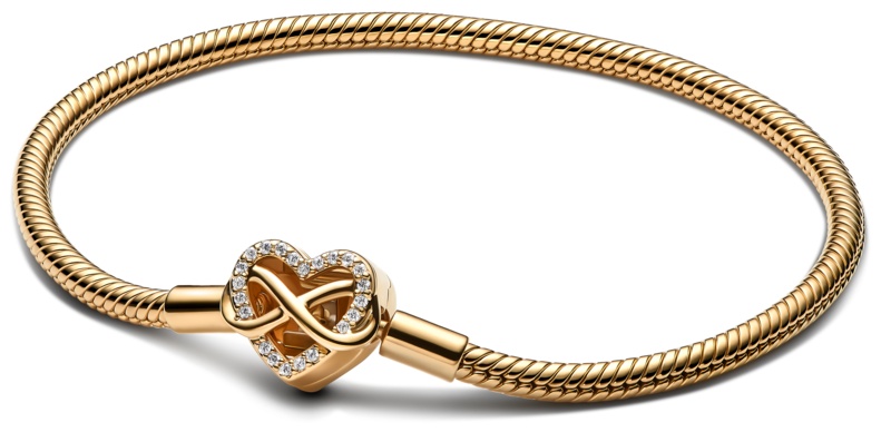 PANDORA «Семья – всегда и навечно» 563758C01-20 длина 20 см, вес 12.96 г сплав покрытый золотом 14К, плетение снейк