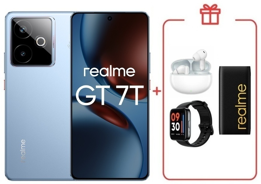 Смартфон Realme GT 7T 12 ГБ/512 ГБ голубой + подарок