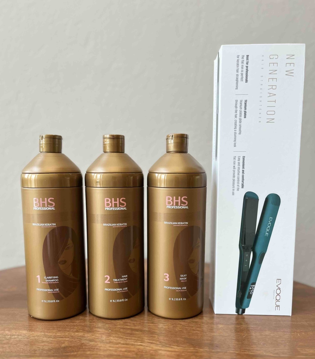 BHS кератин Brazilian Hair Seduction комплект 1 2 3 &EVOQUE New Generation зеленый 3000 мл