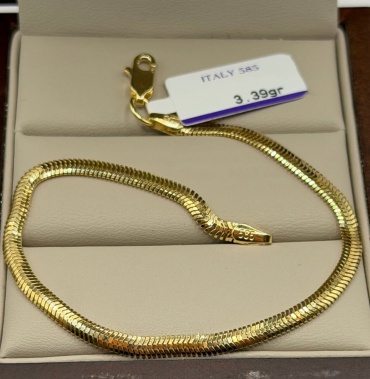 Italy Gold Sh 1808707 длина 19 см, вес 3.39 г золото, плетение снейк