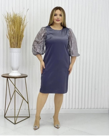 Платье-футляр FASHION серый