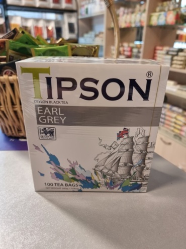 Чай Tipson Earl Grey черный листовой 100 пакетиков