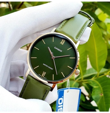 Кварцевые CASIO Minimal Gold Olive нержавеющая сталь