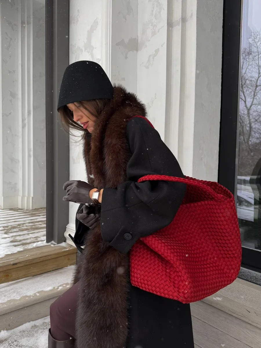 Сумка шоппер WEEKEND AESTHETIC текстиль красный