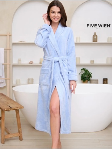 Велюровый халат FIVE WIEN голубой