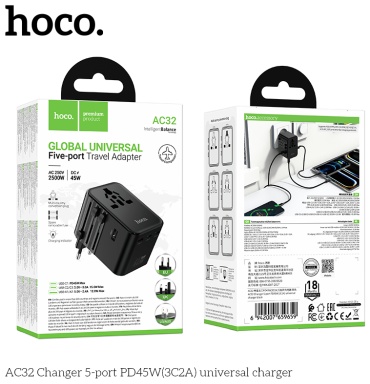 Hoco переходник AC 32 6942007659659 1 шт