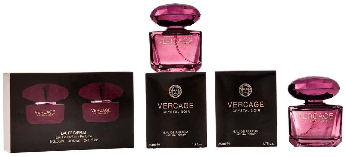 Uniflame Парфюм - Vercage Crystal Noir 2PGS 50+50 ml парфюмерный набор 2 шт по 50 мл, для женщин