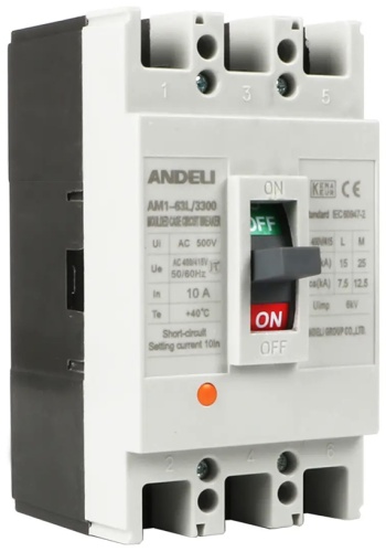 ANDELI автоматический выключатель 3P 16 A, 7.5 кА, 660 В