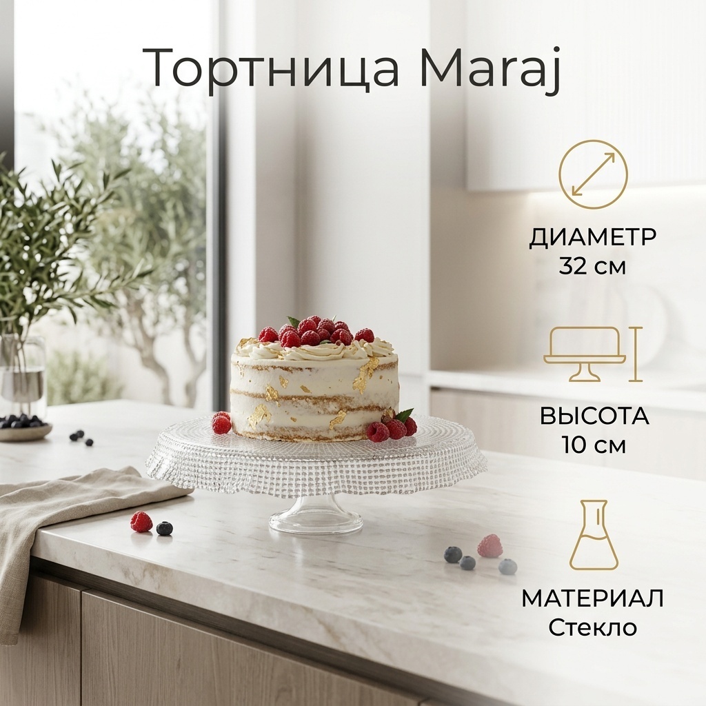 Maraj тортница S-2113 круглая 1 шт