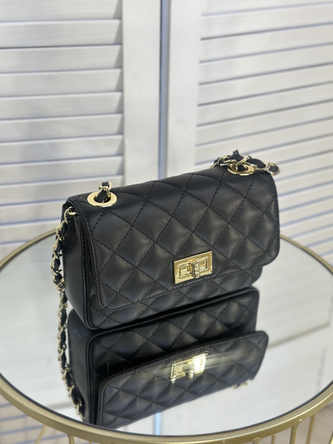 Мини-сумка Genuine Leather натуральная кожа черный