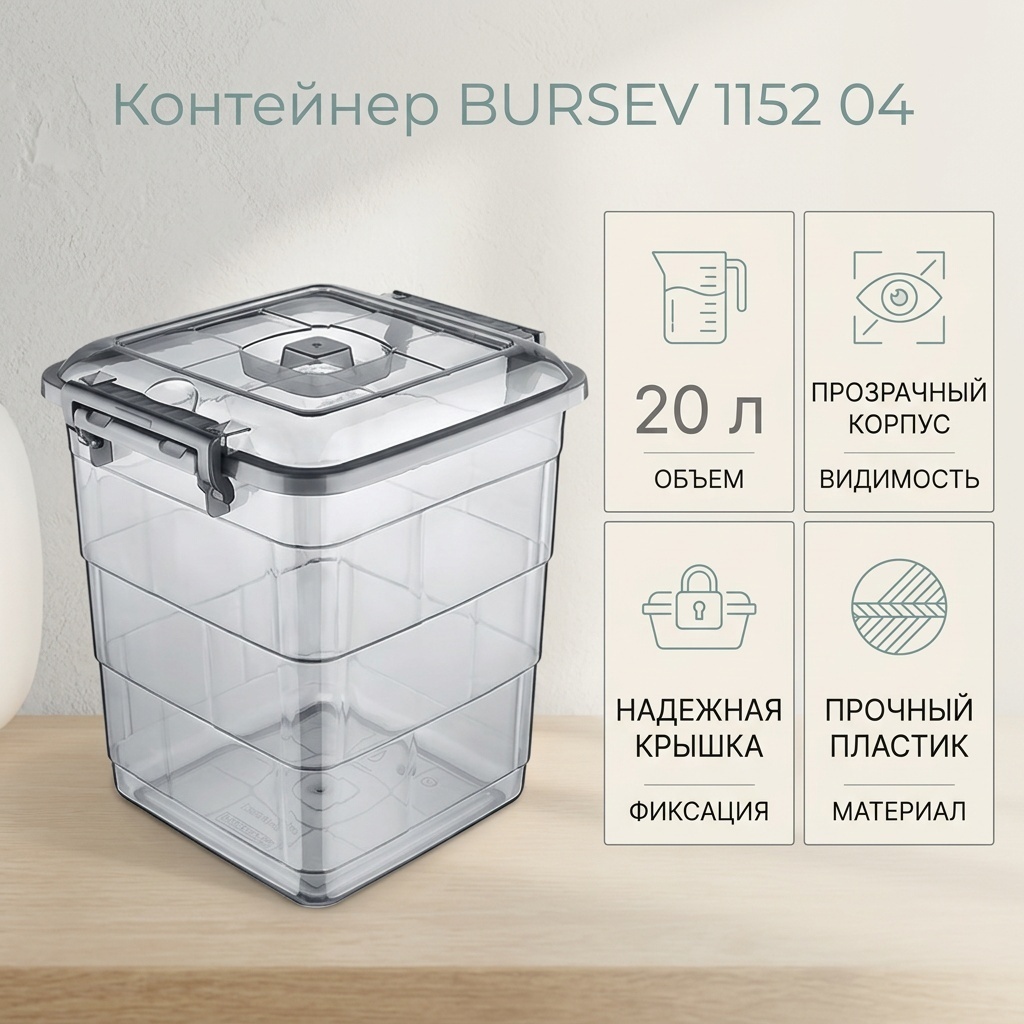 BURSEV контейнер Transparent 1152 04 , пластик