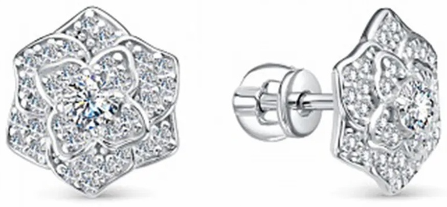 Пусеты Lucente Silver 12-1169 вес 1.87 г серебро, фианит