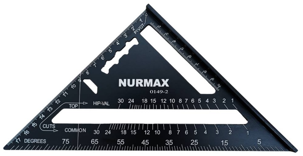 Nurmax угольник 175 мм ( 0149-2 7*175мм Метрический угольник Свенсона )
