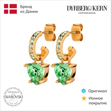 Серьги DYRBERG KERN нержавеющая сталь, кристаллы Swarovski