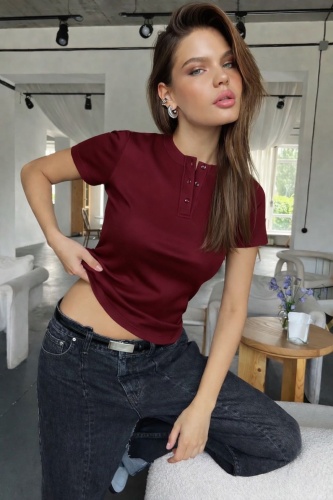 Футболка AMOLLYA бордовый