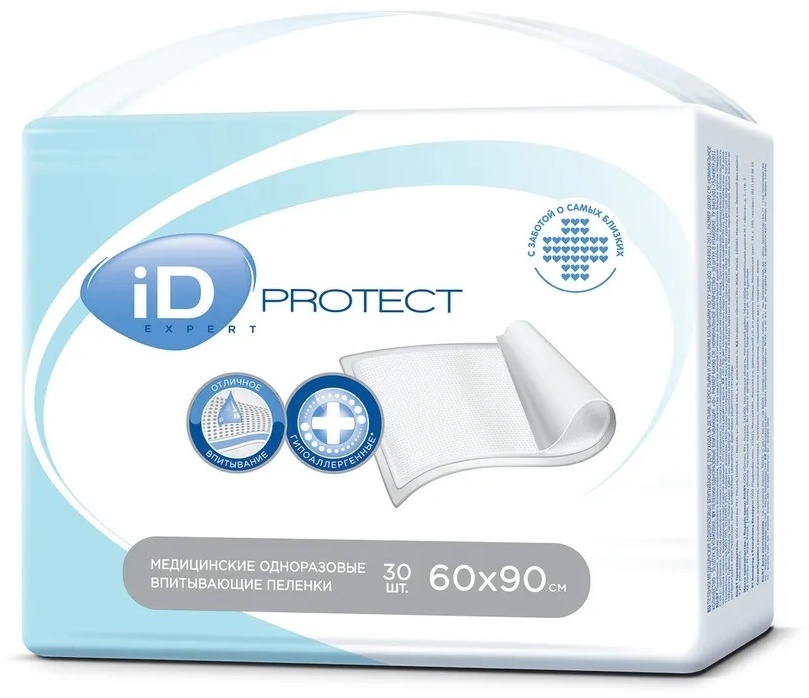 ID PROTECT пеленка медицинская Expert 60х90см №30 белый 60х90 см