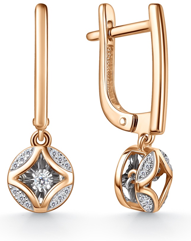 Серьги Lucente Бриллианты Якутии EAR-LU-585-563158 вес 3.26 г золото, бриллиант
