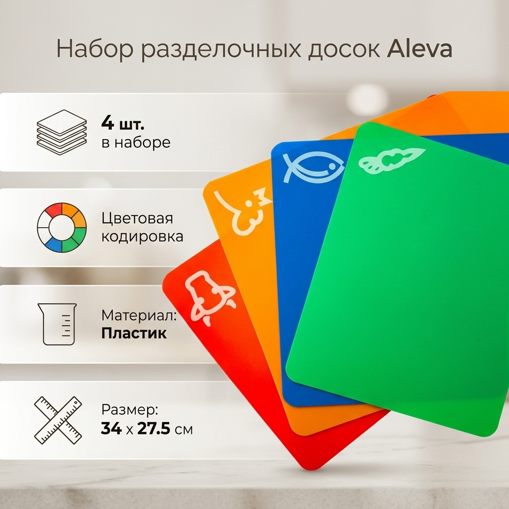 Aleva набор разделочных досок 26102022doski 4 шт