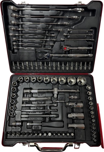 Набор инструментов слесарно-монтажный 87 в 1 Bovidix 380108701 1/4", 1/2" Набор универсальных торцевых головок и ключей, метрический, 87 пред. Bovidix
