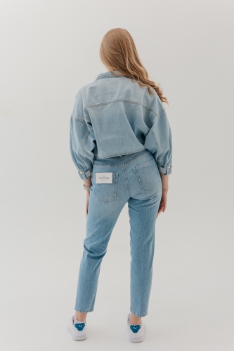 Джинсы прямые Euro fashion голубой