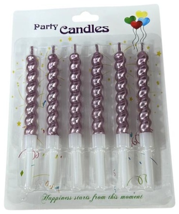 Свеча Party candles спираль, 6 шт 8 см