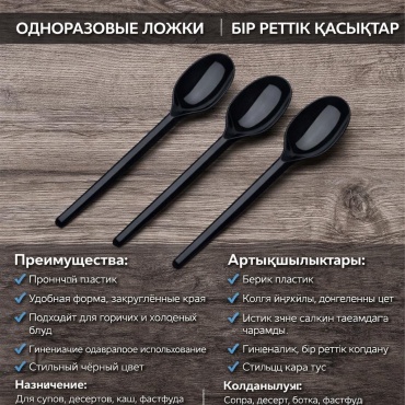 Ложка 30420164_965415975 черный 50 шт