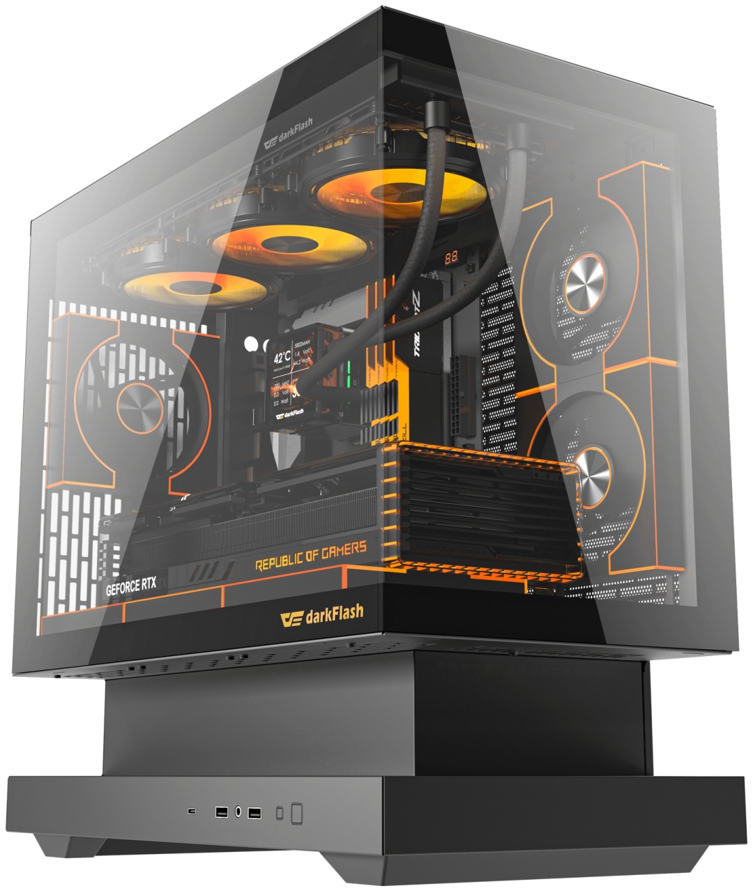 Корпус DarkFlash FLOATRON F1 M-ATX черный