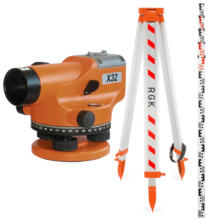 Оптический нивелир Nedo Оптический нивелир Nedo X32, рейка AMO S5, штатив RGK S6-N