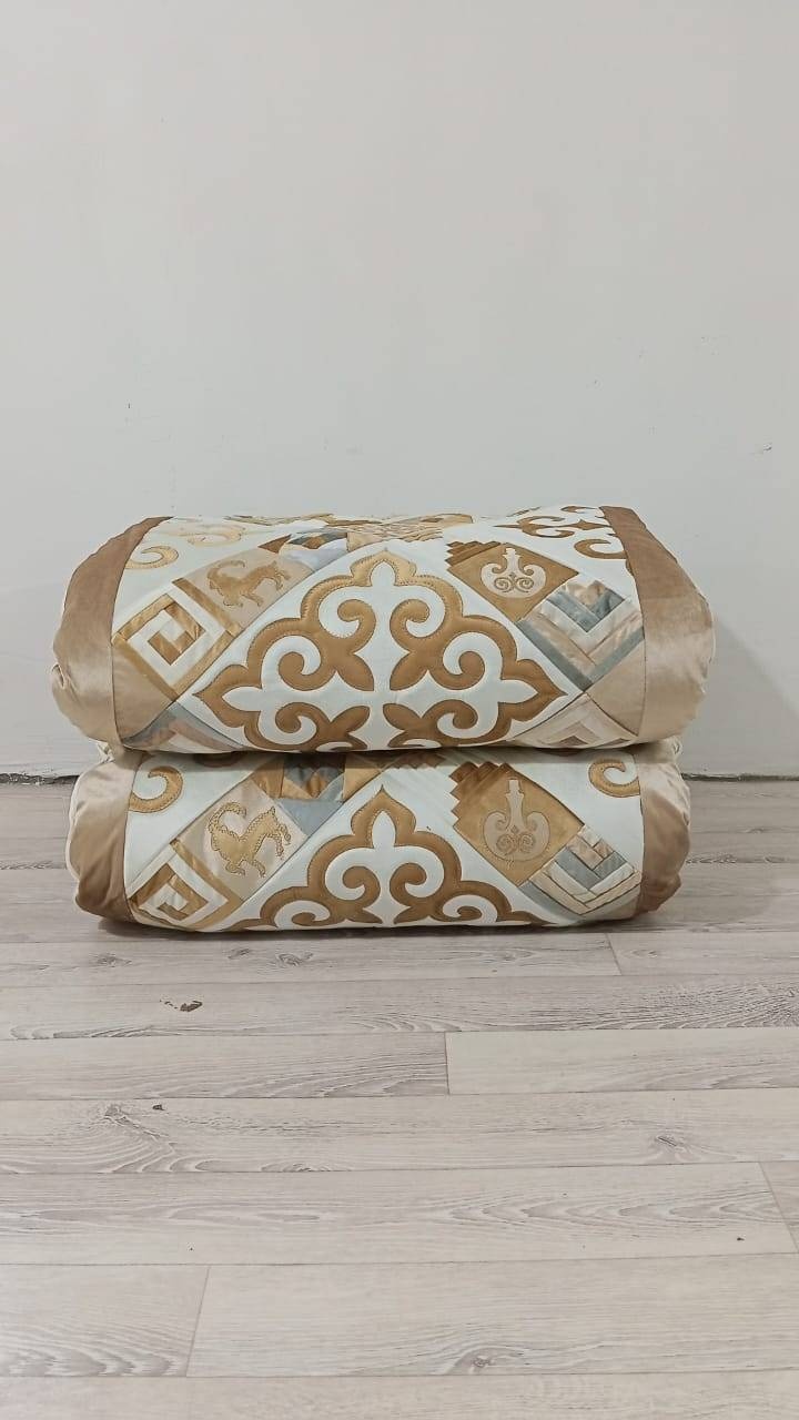 Ак Макта Кыз Жасауы корпе 230x80 см, вата, золотистый, серый, кремовый
