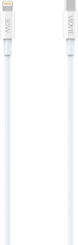 Кабель Vidvie USB TypeC (M), Lightning (M), 1 м, белый