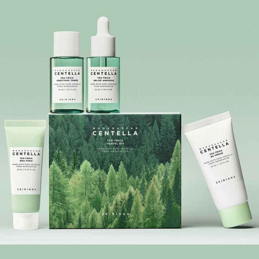Skin1004 Madagascar Centella Tea-Trica Travel Kit набор по уходу за лицом для женщин