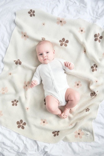 Детский плед Mimibaby 90х110 см, хлопок, кофейный