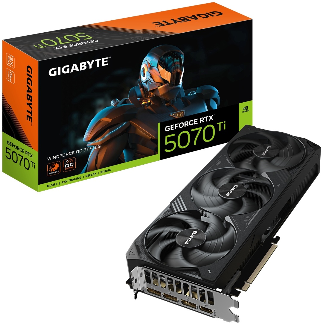 Видеокарта GIGABYTE RTX 5070 Ti Windforce OC Edition/GV-N507TWF3OC-16GD 16 Гб