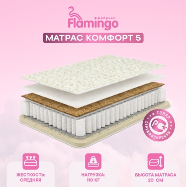 Матрас Flamingo Комфорт 5, 80x200x21 см