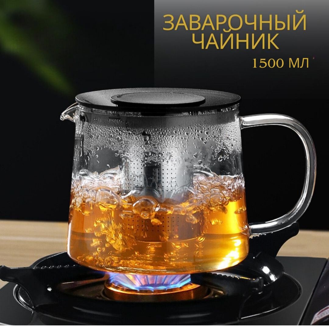 Чайник Базовая коллекция 10224 1.5 л, жаропрочное стекло