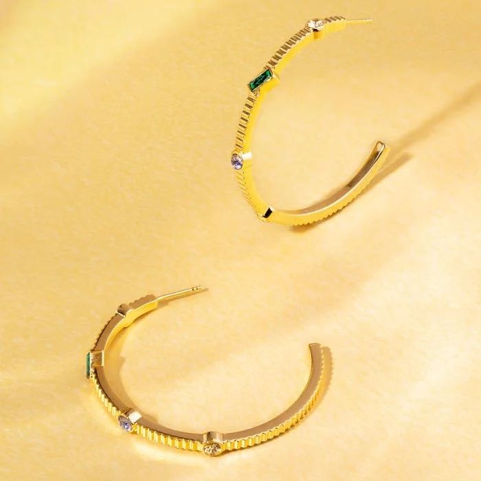 Серьги Rebecca бронза, кристаллы Swarovski
