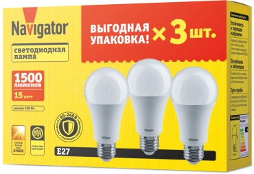 Navigator 15W E27, светодиодная, теплый белый