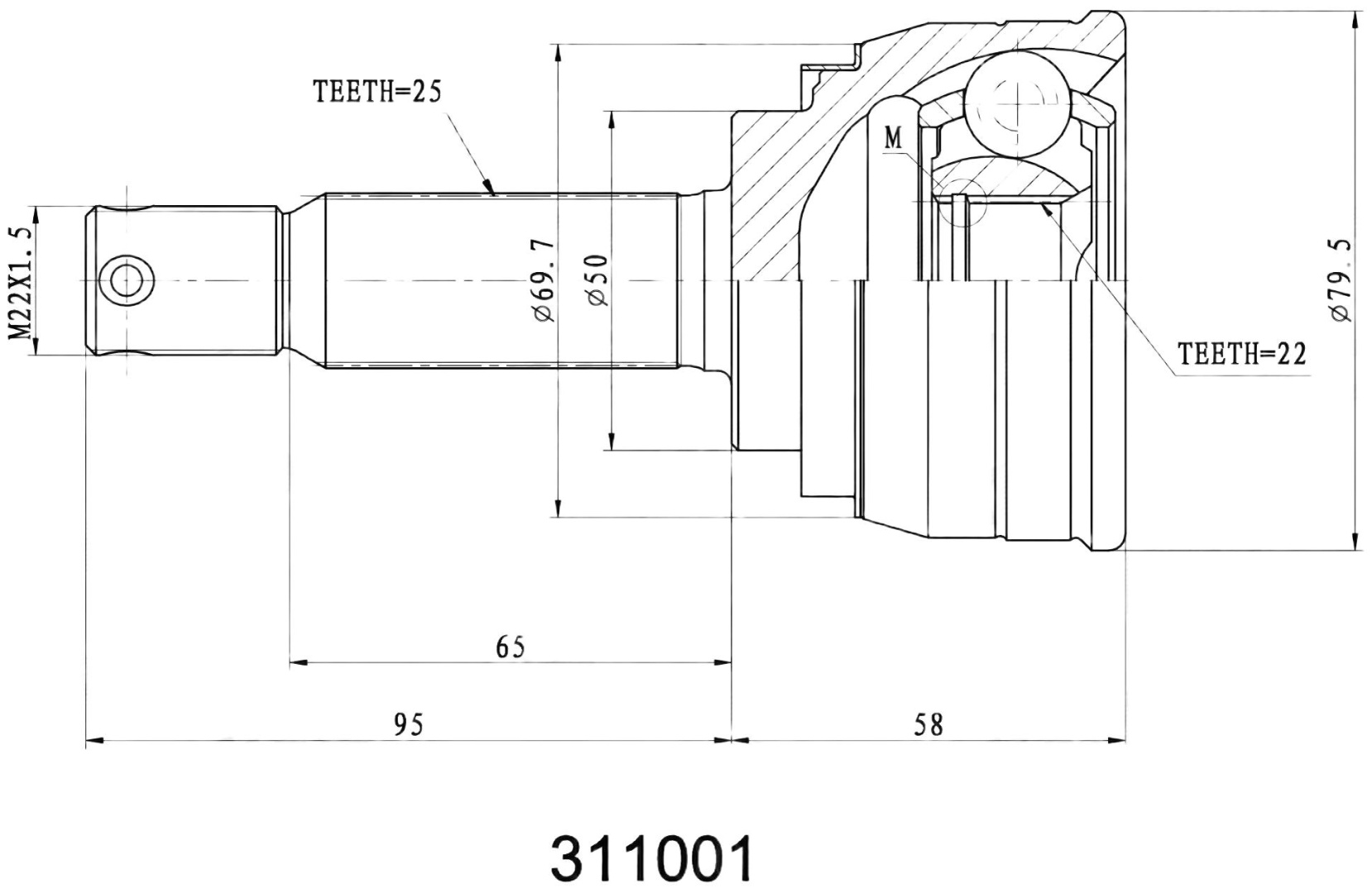 INKO шрус наружный 311001
