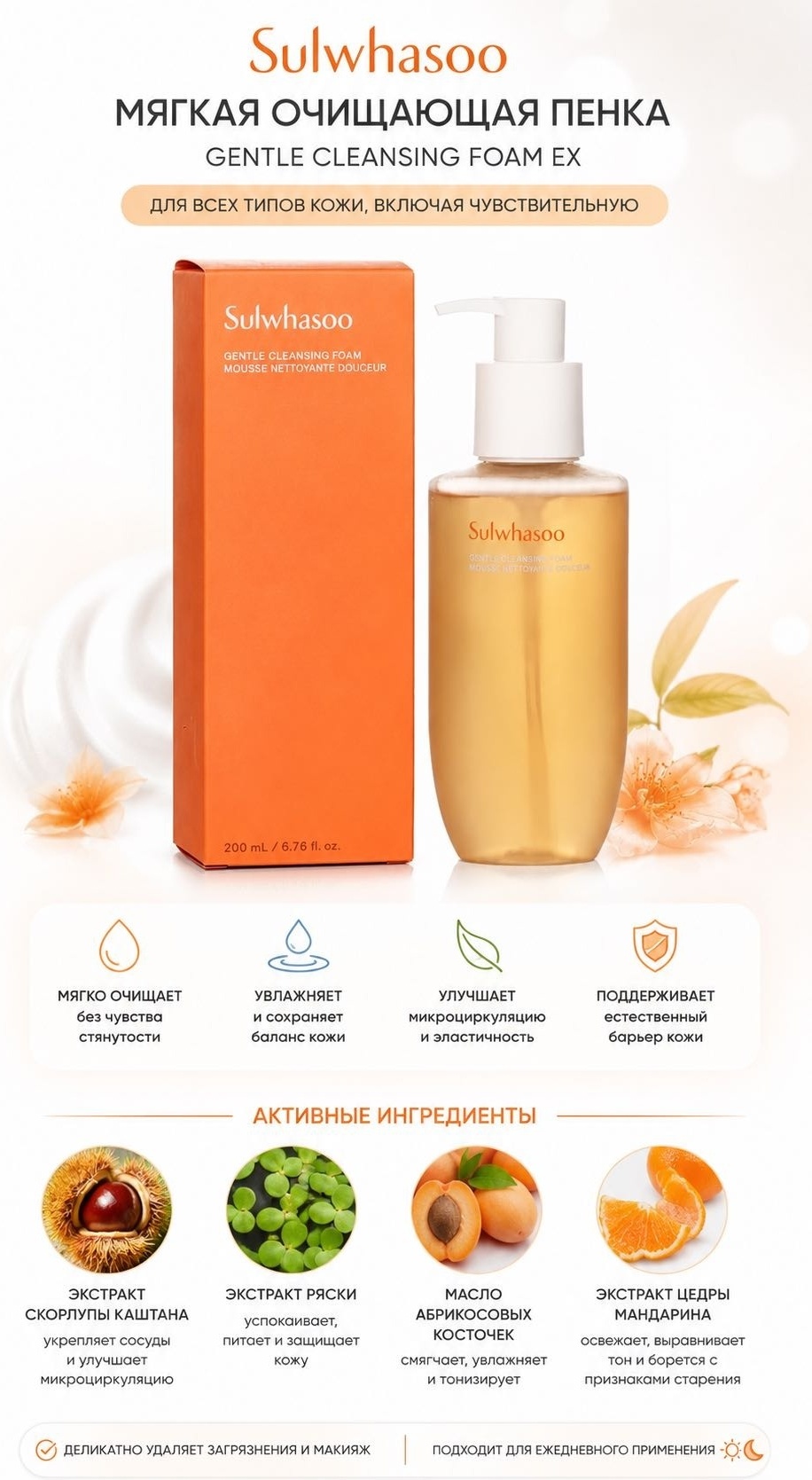 Sulwhasoo Gentle Cleansing пенка 200 мл