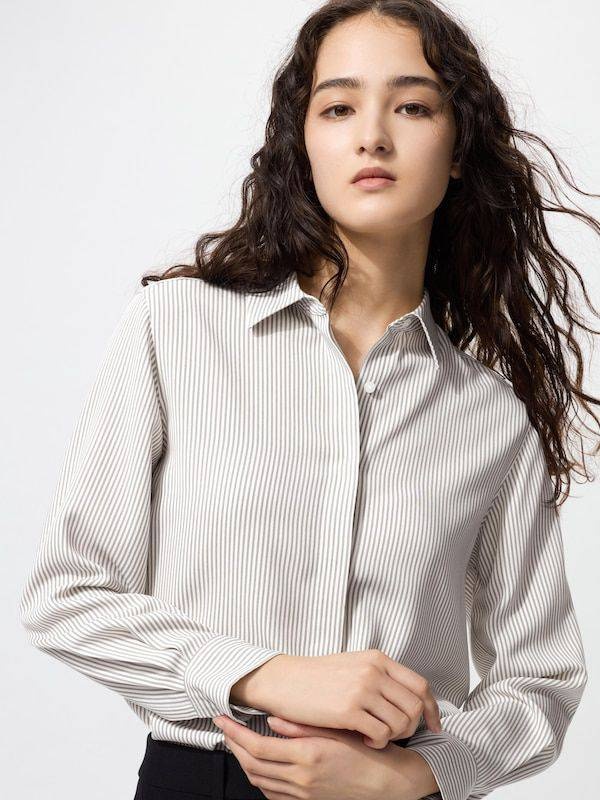 Рубашка Uniqlo коричневый